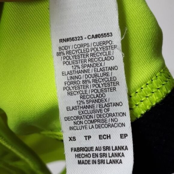 Nike Pro Classic Swoosh Dri-Fit Sports Bra Medium Support Neon Yellow Black XS - Picture 7 of 10